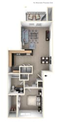 Traditional One Bedroom Floor Plan Traditional One Bedroom Floor Plan at Lynbrook Apartment Homes and Townhomes, Elkhorn, NE, 68022
