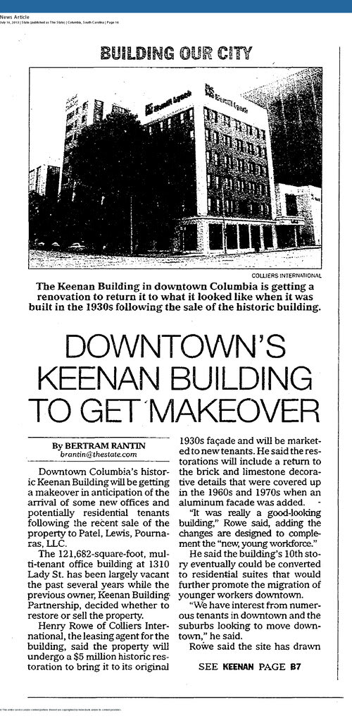 Article in an old newspaper at The Lady, South Carolina