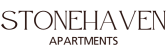 the logo for stonewall apartments is shown on a black background