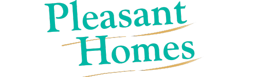 a neon sign that reads pleasant homes on a black background