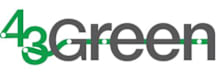 a green and black logo on a white