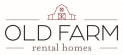 an old farm rental homes logo with a barn and the word old farm on it