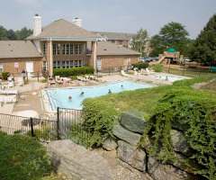 A large house with a pool in the backyard.