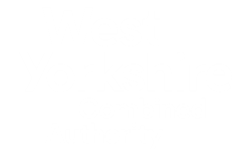 a white logo with the words combined authority