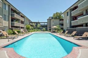 Refreshing Pool at Independence Plaza, Canoga Park, California
