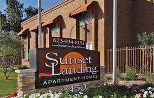 Signage at Sunset Landing Apartments in Glendale, AZ