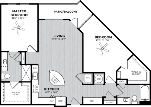 Floor Plan  Two bedroom two bathroom