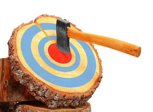a target with a hammer in the center of it
