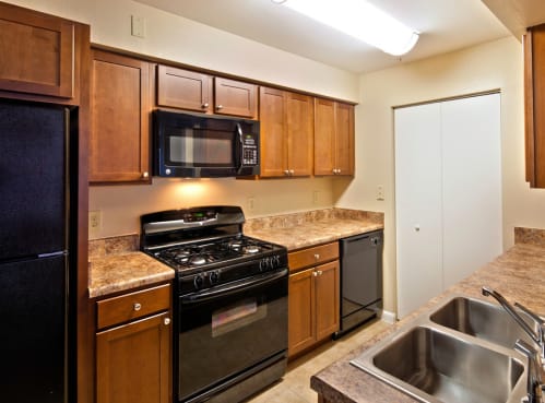 Apartment Kitchen at Timberleaf Affordable Apartments in Orlando, Florida