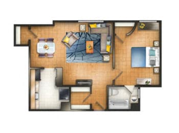 One BR 14 Floor plan at The Chesapeake, DC