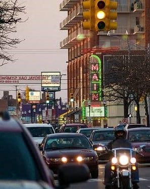 the front of a restaurant on a city street at Village Club of Royal Oak, Royal Oak, 48067