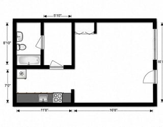 Crane Village Apartments Efficiency Floor Plan