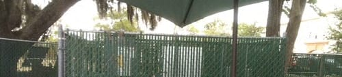 outside courtyard for sitting at Casa Santa Marta II Senior Apartments in Sarasota, FL