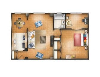 One BR/Sunroom Floor plan at The Chesapeake, Washington, DC
