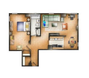 One BR 21 Floor plan at The Chesapeake, Washington, DC