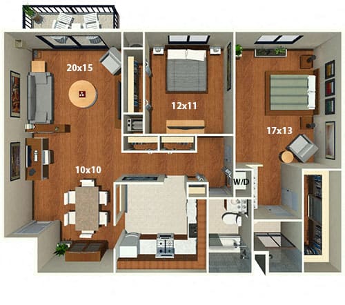 Floor Plan  2 BR Large