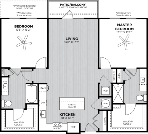 Floor Plan  Two bedroom two bath