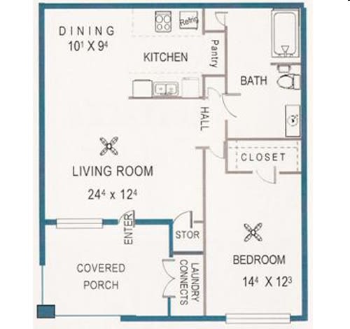  Floor Plan 1 Bedroom (A)