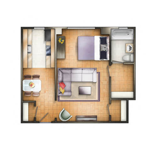 Studio 08 Floor plan at The Chesapeake, DC, 20008