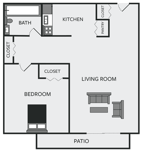 Floor Plan  1 bedroom apartments lousiville ky