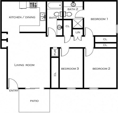 Floor plan3  at Imperial Pacific Village, San Diego, CA, 92154