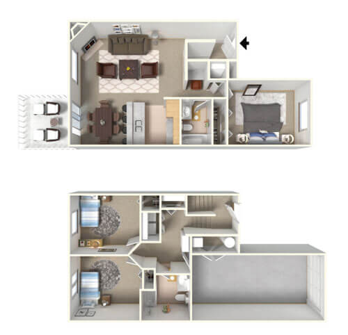 Floor Plan  three bedroom townhome floor plan