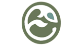 A logo with a stylized face in the center.
