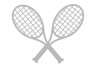 Two crossed tennis rackets with a black background at The Villages Apartment of Bayan Grove in Boynton Beach, FL