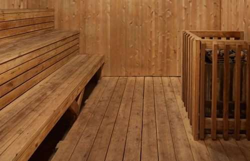 On-site wooden sauna