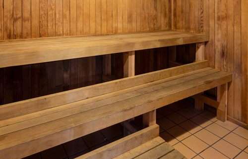 Image of the sauna, available for your use.