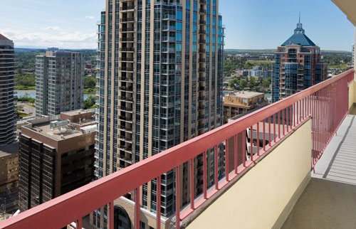 view of the city of Calgary from the balcony