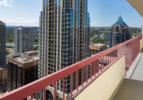 view of the city of Calgary from the balcony