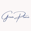 A blue font logo that says Grove Place.