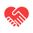 handshake in the shape of a heart vector