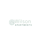 A black and white image of a logo for Wilson Apartments.