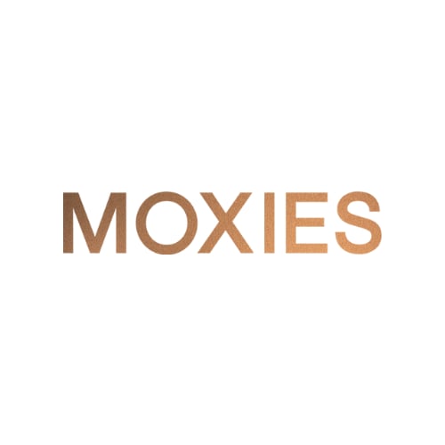 The word "MOXIES" is written in a large, bold font.