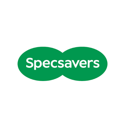 A green specsavers logo on a white background.