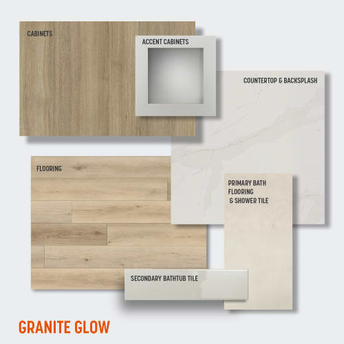 A graphic showing the details of a bathroom design.