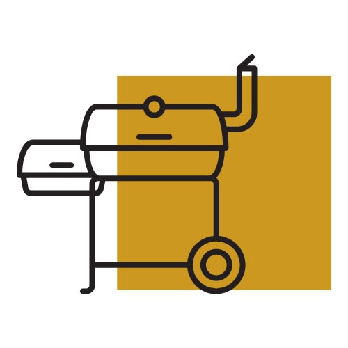 an illustration of a grinder on a yellow background