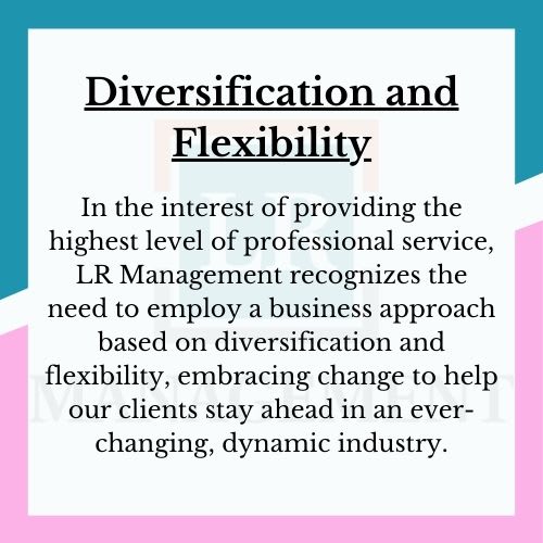 a picture of a sign that says diversification and flexibility