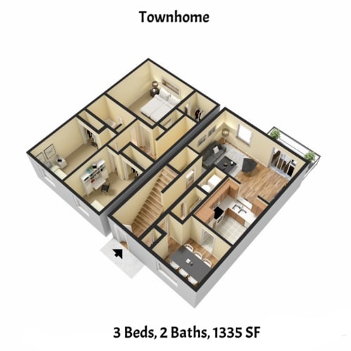 3 Bed 2 Bath Floorplan at Hickory Lake, Antioch