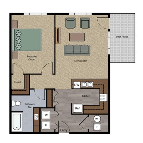 Floor Plan 1 Bedroom Large