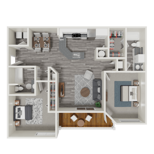 Orchid 3D Floor plan at Paradise Island, Florida