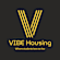 A black background with a yellow Vibe Housing logo.