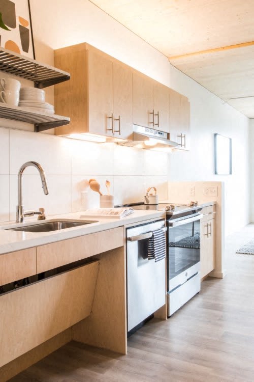 The Canyons Apartments in Portland, Oregon Model Kitchen and Dining Area