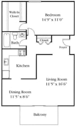  Floor Plan One Bedroom