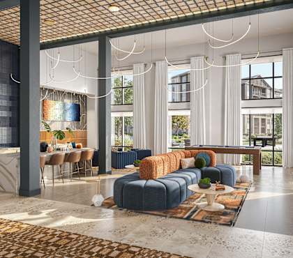 Clubroom at Hawkley Apartments in Milford MA