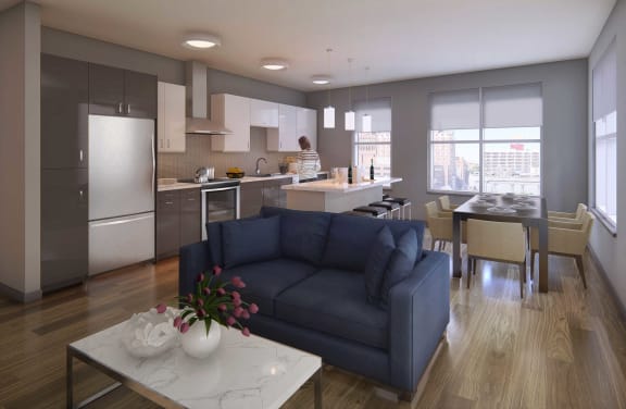 Kitchen Rendering at Nightingale, Providence, Rhode Island