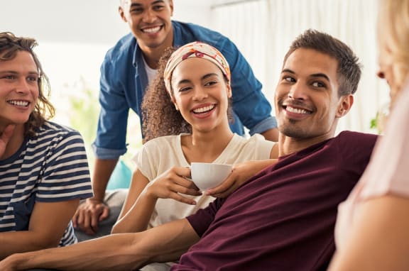 Omaha, NE Stony Brook |Young-friends-meeting-and-enjoying-coffee