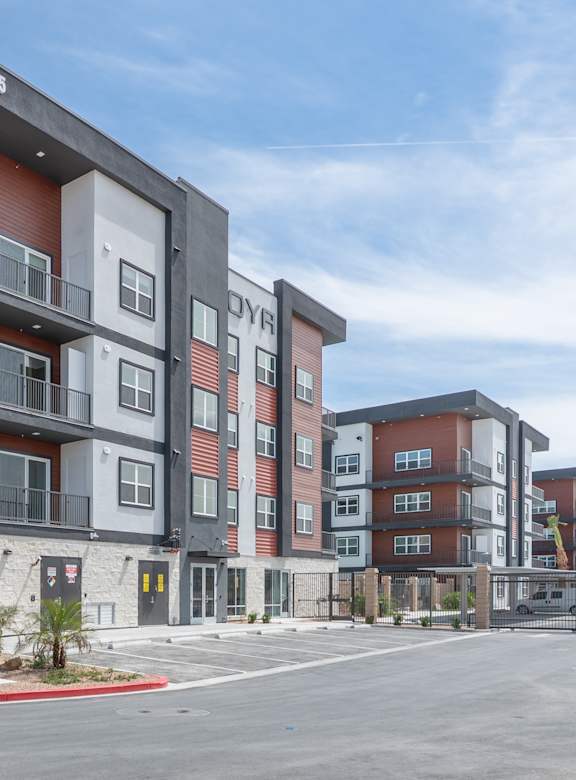 a rendering of an apartment building on a city street at Coya in Las Vegas, NV